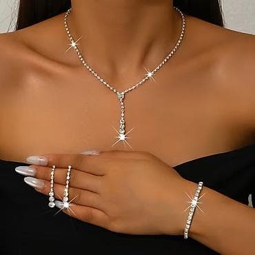Jewellery sets: Komplet svetlucavog nakita za posebne prilike – ogrlica, minđuše i at lalafo.rs — 4 Jewellery sets: Komplet svetlucavog nakita za posebne prilike – ogrlica, minđuše i — 4