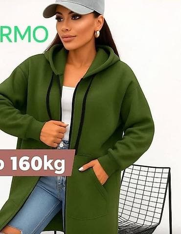 Ženska dukserica/duks jakna s kapuljačom – do 160 kg - Model: duga na lalafo.rs — 4 Ženska dukserica/duks jakna s kapuljačom – do 160 kg - Model: duga — 4