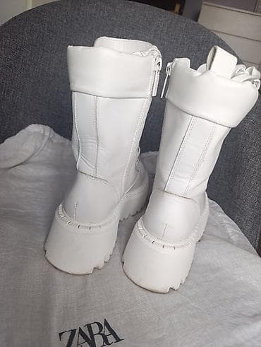 ZARA bele KOŽNE ženske čizme sa platformom - Model: 3108/810/001 - na lalafo.rs — 2 ZARA bele KOŽNE ženske čizme sa platformom - Model: 3108/810/001 - — 2