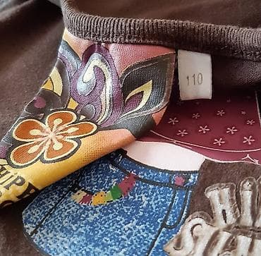 Dečja haljinica/duža majica kratkih rukava, braon boje, sa printom na lalafo.rs — 2 Dečja haljinica/duža majica kratkih rukava, braon boje, sa printom — 2
