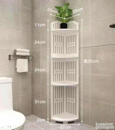 Ugaona višenamenska polica za kupatilo Cena: 3400din Ova elegantna na lalafo.rs Ugaona višenamenska polica za kupatilo Cena: 3400din Ova elegantna