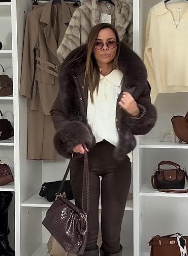 Jackets, Coats, Vests: Ženska zimska jakna sa bogatom krznenom postavom i detaljima - Model at lalafo.rs — 2 Jackets, Coats, Vests: Ženska zimska jakna sa bogatom krznenom postavom i detaljima - Model — 2