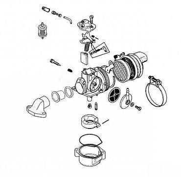 Eksplodirani dijagram karburatora prikazuje sve komponente sklopa u na lalafo.rs Eksplodirani dijagram karburatora prikazuje sve komponente sklopa u