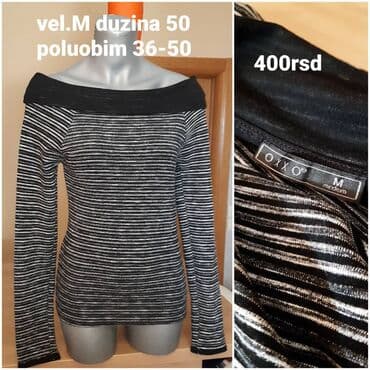 OXXO ženska majica na pruge, model sa širokim rubom oko izreza koji na lalafo.rs OXXO ženska majica na pruge, model sa širokim rubom oko izreza koji