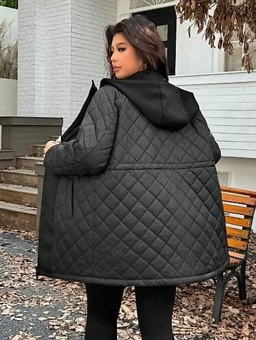 sako laneni: Ženska prošivena jakna sa kapuljačom – crna velicina 2XL 3XL - Dužina at lalafo.rs — 1 sako laneni: Ženska prošivena jakna sa kapuljačom – crna velicina 2XL 3XL - Dužina — 1