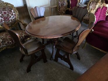 Matresses: Trpezarijski set – okrugli sto od punog drveta + 4 masivne stolice - at lalafo.rs — 7 Matresses: Trpezarijski set – okrugli sto od punog drveta + 4 masivne stolice - — 7