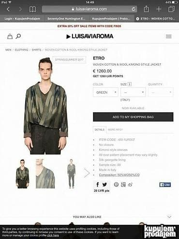 Original ETRO Milano kosulja L 100% cotton Ramena 47cm duzina 77cm at lalafo.rs — 4 Original ETRO Milano kosulja L 100% cotton Ramena 47cm duzina 77cm — 4