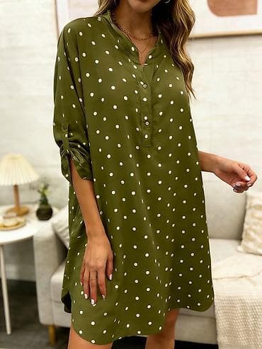 Haljina-košulja sa tufnama - Model: ležerna A-linija, dužina iznad na lalafo.rs — 6 Haljina-košulja sa tufnama - Model: ležerna A-linija, dužina iznad — 6