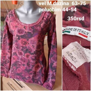 Bluza sa dugim rukavima, floralni print ruža u nijansama roze i bordo na lalafo.rs Bluza sa dugim rukavima, floralni print ruža u nijansama roze i bordo
