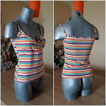 Šarena ženska majica na bretele - Model: top sa preklopom na dekolteu na lalafo.rs — 2 Šarena ženska majica na bretele - Model: top sa preklopom na dekolteu — 2