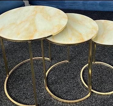 Antique Club Tables: Set od 3 pomoćna/klub stolića – “nesting” dizajn - Okrugle ploče u at lalafo.rs — 2 Antique Club Tables: Set od 3 pomoćna/klub stolića – “nesting” dizajn - Okrugle ploče u — 2