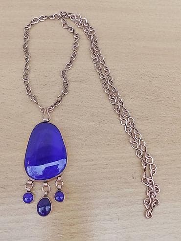 BAKARNA Ogrlica sa PLAVIM priveskom Ogrlica od BAKRA sa Kobaltno na lalafo.rs — 1 BAKARNA Ogrlica sa PLAVIM priveskom Ogrlica od BAKRA sa Kobaltno — 1