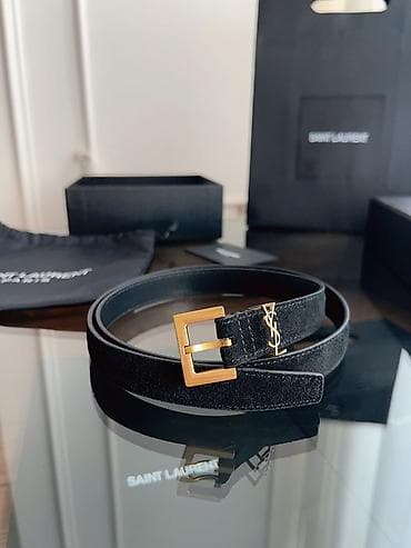 Saint Laurent Paris kaiš – crna prirodna koža i brušena koža - Model na lalafo.rs — 9 Saint Laurent Paris kaiš – crna prirodna koža i brušena koža - Model — 9