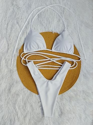 Beli bikini set – trokutasti gornji deo i visokokrojen donji deo - na lalafo.rs — 1 Beli bikini set – trokutasti gornji deo i visokokrojen donji deo - — 1