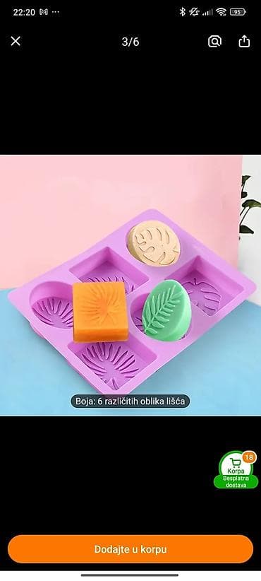 Silikonski kalup za sapun sa motivima lišća - Materijal: fleksibilan na lalafo.rs — 1 Silikonski kalup za sapun sa motivima lišća - Materijal: fleksibilan — 1