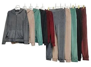 Ženski komplet trenerke od velura – gornji deo + donji deo - na lalafo.rs Ženski komplet trenerke od velura – gornji deo + donji deo -