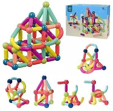 Magnetni set za sklapanje od 64 dela (štapići i kockice) Set na lalafo.rs — 1 Magnetni set za sklapanje od 64 dela (štapići i kockice) Set — 1