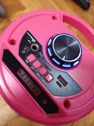 Bluetooth karaoke zvučnik sa mikrofonom – roze - Prenosni cilindrični na lalafo.rs — 10 Bluetooth karaoke zvučnik sa mikrofonom – roze - Prenosni cilindrični — 10