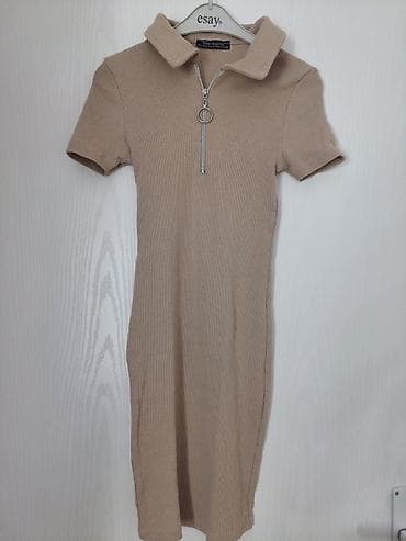Ribana haljina sa kragnom i rajsferšlusom – New Favori Collection - na lalafo.rs — 3 Ribana haljina sa kragnom i rajsferšlusom – New Favori Collection - — 3