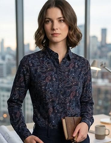 Ženska košulja sa paisley printom - Elegantna dugmad-na-kopčanje na lalafo.rs Ženska košulja sa paisley printom - Elegantna dugmad-na-kopčanje