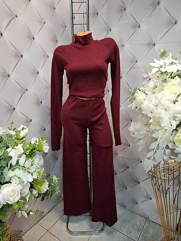Damski komplet – džemper + pantalone - Dve boje: bordo i crna - na lalafo.rs Damski komplet – džemper + pantalone - Dve boje: bordo i crna -