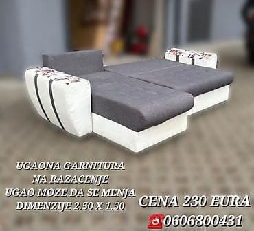Ugaona garnitura na razvlačenje - Dimenzije: 2.50 x 1.50 m - na lalafo.rs — 10 Ugaona garnitura na razvlačenje - Dimenzije: 2.50 x 1.50 m - — 10
