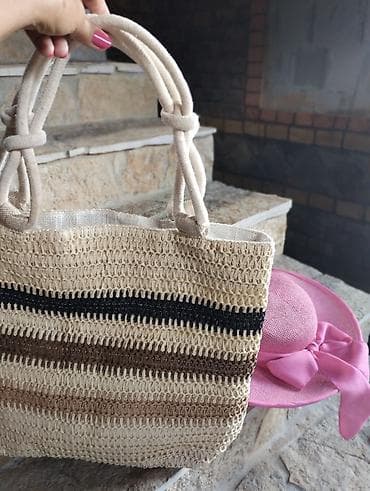 Torba za plažu + šešir u kompletu. Novo. Materijal juta at lalafo.rs — 3 Torba za plažu + šešir u kompletu. Novo. Materijal juta — 3