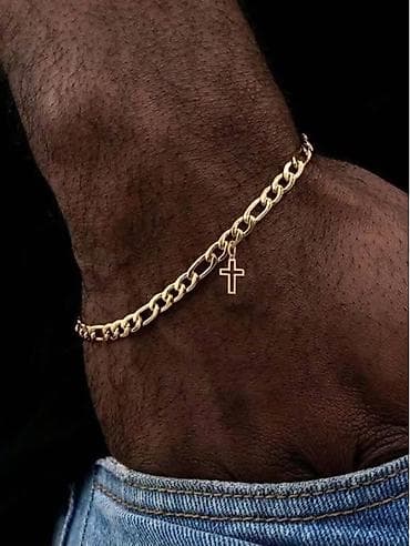 Narukvica sa priveskom krsta - Dizajn: klasičan lanac sa karikama i na lalafo.rs — 3 Narukvica sa priveskom krsta - Dizajn: klasičan lanac sa karikama i — 3