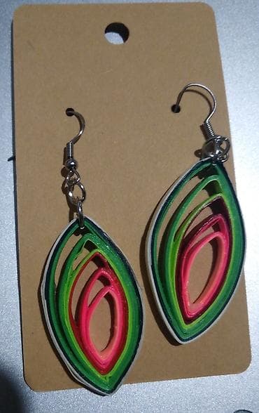 Ručno pravljene minđuše – quilling tehnika - Materijal: papirne trake na lalafo.rs — 8 Ručno pravljene minđuše – quilling tehnika - Materijal: papirne trake — 8