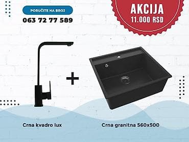 Set za kuhinju – crna slavina i granitna sudopera - Slavina: model na lalafo.rs Set za kuhinju – crna slavina i granitna sudopera - Slavina: model