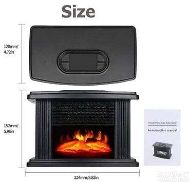 Mini električni grejač sa efektom kamina - Tip: prenosni na lalafo.rs — 4 Mini električni grejač sa efektom kamina - Tip: prenosni — 4