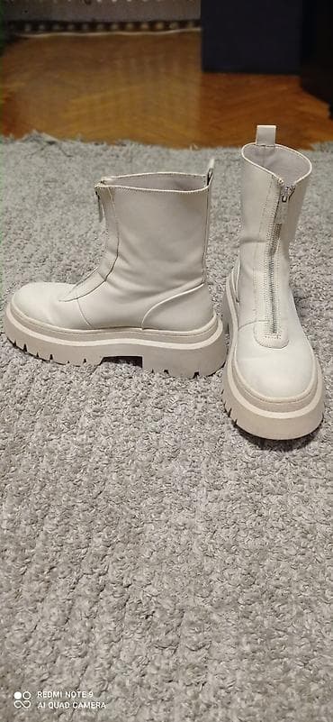 Ženske čizme sa debljim đonom – krem/bela boja - Model: gležnjače sa na lalafo.rs — 5 Ženske čizme sa debljim đonom – krem/bela boja - Model: gležnjače sa — 5