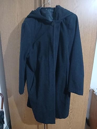 sako laneni: Crni ženski kaput sa kapuljačom - Klasičan A-kroј, dužina do iznad at lalafo.rs — 1 sako laneni: Crni ženski kaput sa kapuljačom - Klasičan A-kroј, dužina do iznad — 1