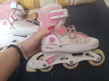 Ostalo: Dečije roleri – roze/beli, podesivi - Tip: inline roleri (4 točkića u na lalafo.rs — 3 Ostalo: Dečije roleri – roze/beli, podesivi - Tip: inline roleri (4 točkića u — 3