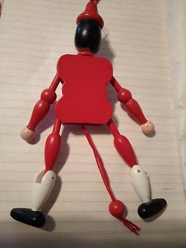 Figurice za decu: Pinokio drvena jumping jack figura 19 cm. Italy,ocuvana na lalafo.rs — 3 Figurice za decu: Pinokio drvena jumping jack figura 19 cm. Italy,ocuvana — 3