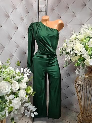 Elegantni ženski kombinezon u smaragdno zelenoj boji - Asimetričan na lalafo.rs Elegantni ženski kombinezon u smaragdno zelenoj boji - Asimetričan