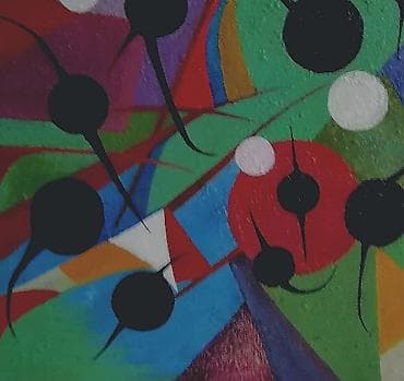 Koloritna umetnička slika na platnu sa blind ramom 40x40cm rađena na lalafo.rs — 3 Koloritna umetnička slika na platnu sa blind ramom 40x40cm rađena — 3