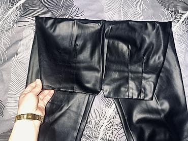 pantalone butiku ali: Crne ženske pantalone od eko-kože - Materijal: meka, glatka eko-koža na lalafo.rs — 2 pantalone butiku ali: Crne ženske pantalone od eko-kože - Materijal: meka, glatka eko-koža — 2