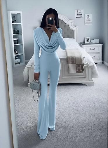 🔥Elegantni ženski kombinezon sa dugim rukavima i drapiranim na lalafo.rs — 1 🔥Elegantni ženski kombinezon sa dugim rukavima i drapiranim — 1