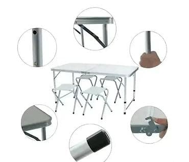 Furniture: Prenosivi kamp set – sklopivi sto + 4 stolice - Dimenzije stola: 120 at lalafo.rs — 3 Furniture: Prenosivi kamp set – sklopivi sto + 4 stolice - Dimenzije stola: 120 — 3