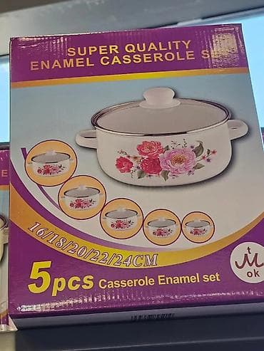 Set emajliranih šerpi – 5 delova - Dimenzije (prečnici): 16 cm, 18 na lalafo.rs — 2 Set emajliranih šerpi – 5 delova - Dimenzije (prečnici): 16 cm, 18 — 2