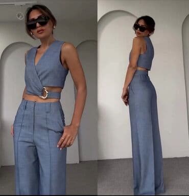 Dvodielni ženski komplet – prsluk/top + pantalone Odgovara veličini m na lalafo.rs Dvodielni ženski komplet – prsluk/top + pantalone Odgovara veličini m