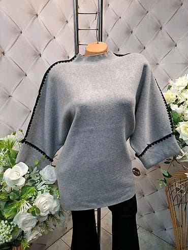 Ženski đeper sa širokim 3/4 rukavima i visokim kragnom. Asimetričan na lalafo.rs — 2 Ženski đeper sa širokim 3/4 rukavima i visokim kragnom. Asimetričan — 2