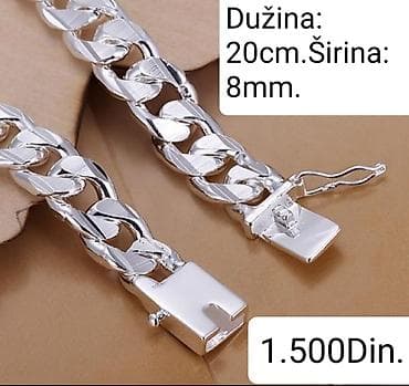 Prelepa kvalitetna posrebrena muška narukvica sa žigom s925 na lalafo.rs — 2 Prelepa kvalitetna posrebrena muška narukvica sa žigom s925 — 2