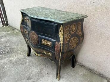 Antique Dressers: Stara stilska Boulle trbušasta komoda sa mermerom Stara stilska Boulle at lalafo.rs — 7 Antique Dressers: Stara stilska Boulle trbušasta komoda sa mermerom Stara stilska Boulle — 7