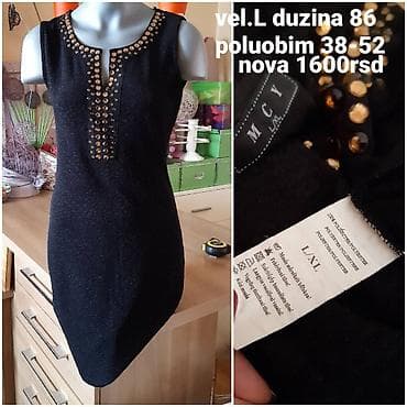 Crna ženska haljina bez rukava sa ukrasnim nitnama/kristalima u na lalafo.rs — 1 Crna ženska haljina bez rukava sa ukrasnim nitnama/kristalima u — 1