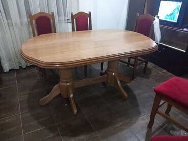 Drveni trpezarijski sto sa proširenjem - Materijal: masivno drvo sa na lalafo.rs Drveni trpezarijski sto sa proširenjem - Materijal: masivno drvo sa