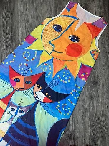 Originalna nova maksi haljina u POP ART stilu, sa mačkama, M veličine na lalafo.rs — 4 Originalna nova maksi haljina u POP ART stilu, sa mačkama, M veličine — 4