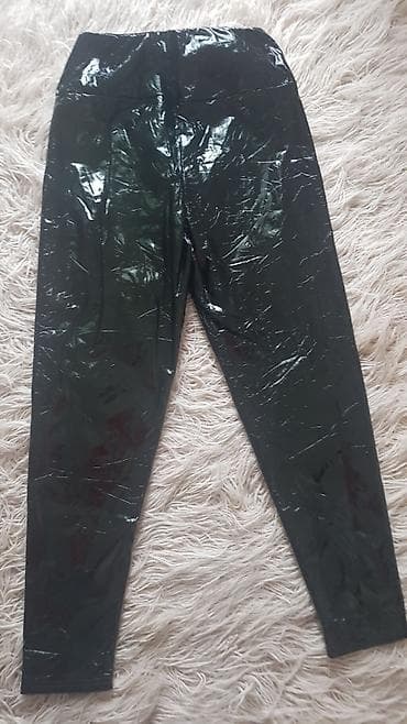 Crne sjajne helanke (wet look) - Model: uske helanke, visok struk na lalafo.rs — 2 Crne sjajne helanke (wet look) - Model: uske helanke, visok struk — 2