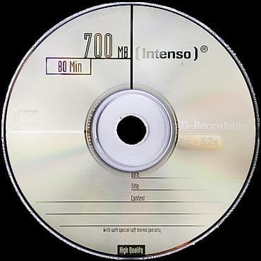 CD-R 700MB (80 min.) pak. 25 komada Cake Box. Intenso CD-R 700MB/80min na lalafo.rs — 1 CD-R 700MB (80 min.) pak. 25 komada Cake Box. Intenso CD-R 700MB/80min — 1